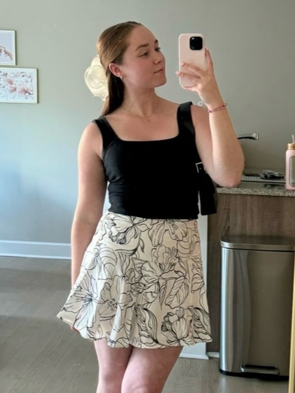 H&M Linen Floral Skirt